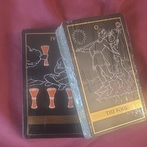 Tarot Card Deck with Gold and Black Design